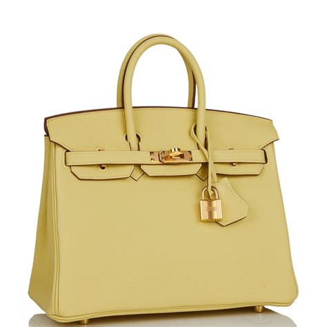 HERMES Togo Birkin 25 Jaune Poussin 